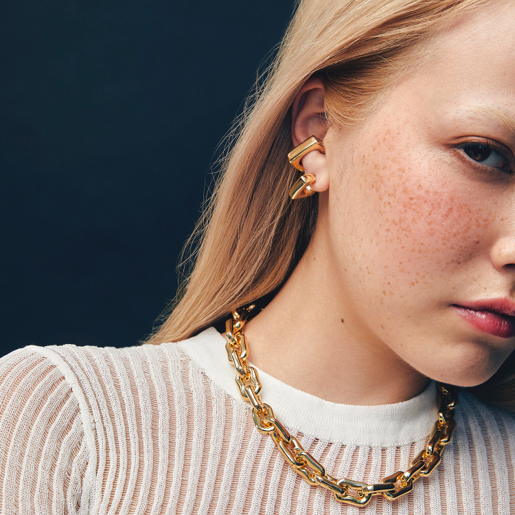 Brinco piercing Sleek Geo Retângulo