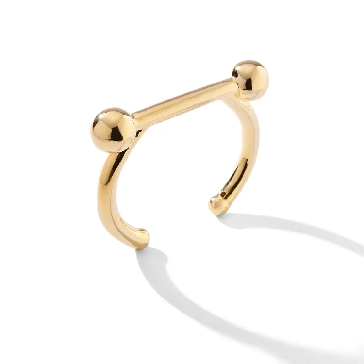 BRACELETE BARBELL EM OURO