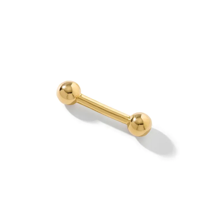 BROCHE BARBELL EM OURO