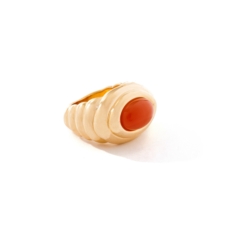 Anel Gomos quartzo laranja