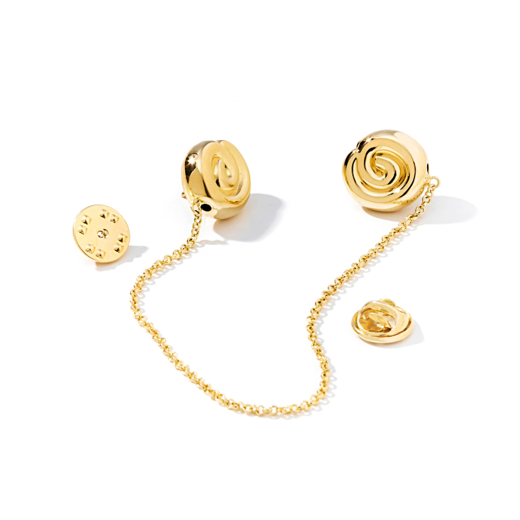 BROCHE PILLOW CARACOL EM OURO